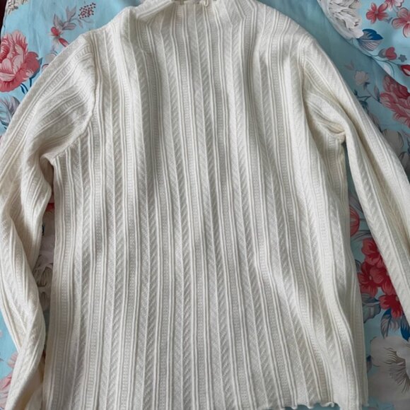 Women's autumn high-neck ruffled knit top, high-quality sweater - Picture 2 of 2